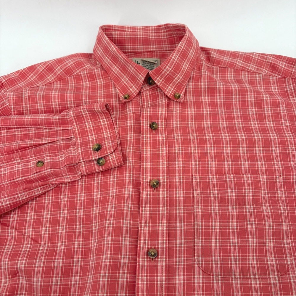 LL Bean Mens Deep‎ Cora Plaid Traditional Fit Cotton Button Down Shirt M-REG